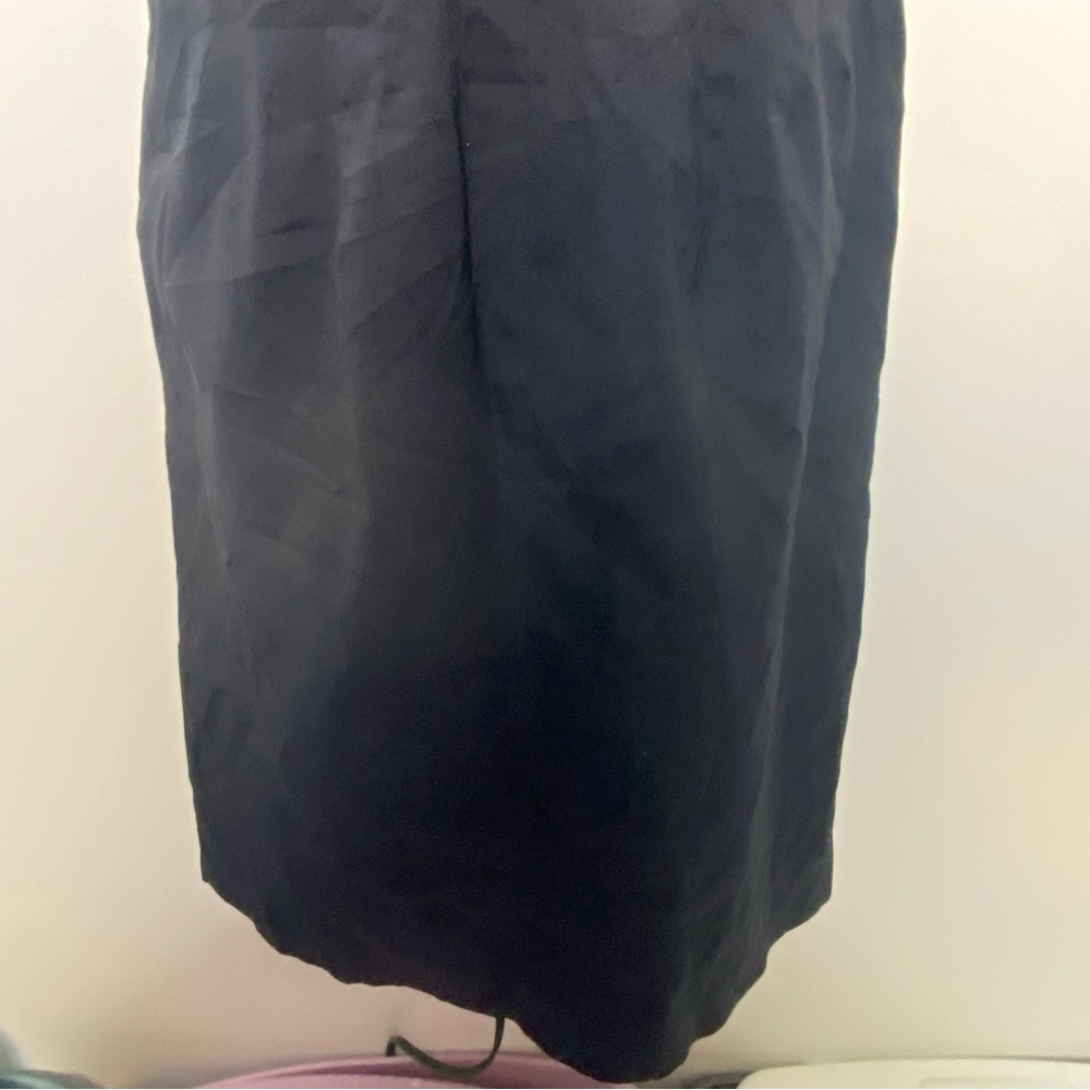 PIAZZA SEMPIONE Navy Silk V-Neck Knee-Length Dress Size 44it 8US - Picture 10 of 14